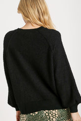 Umgee Full Size Round Neck Long Sleeve Sweater Plus Size OutfitFlow